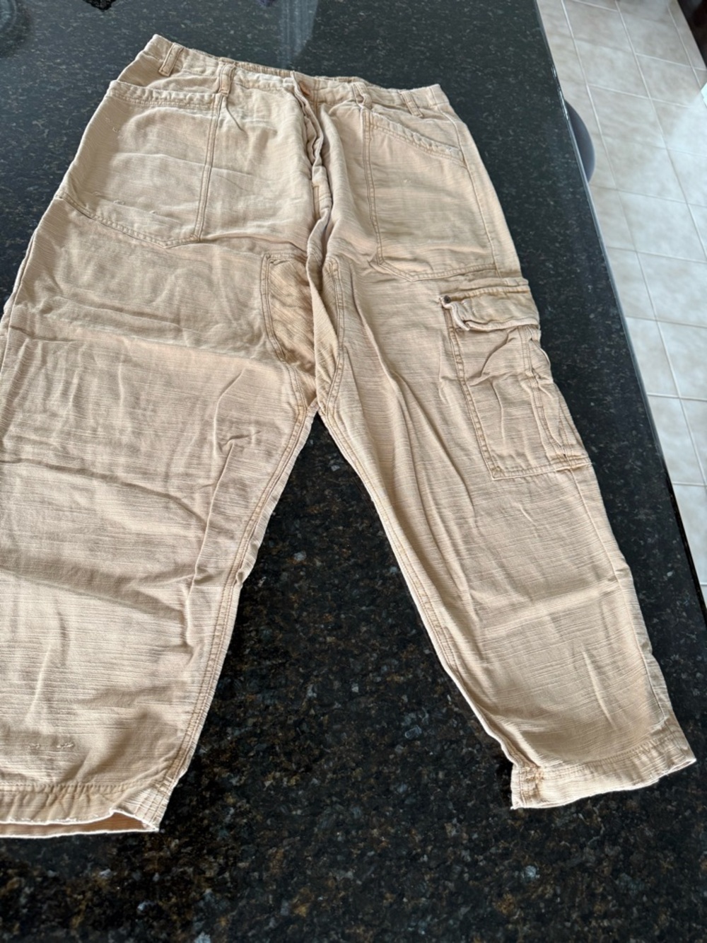 Free People slouchy cargo linen like pants